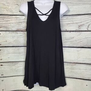 Old Navy Women’s Black Swing Tank Top M Sleeveless Crisscross V-Neck Blouse